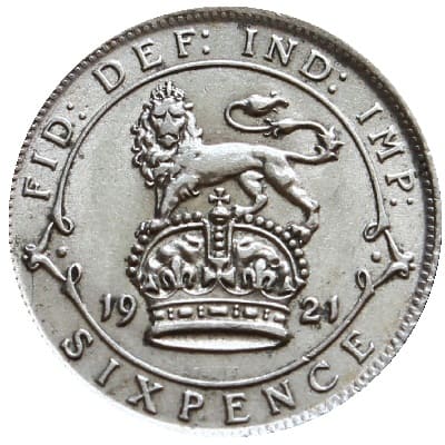 British 1921 Sixpence Value