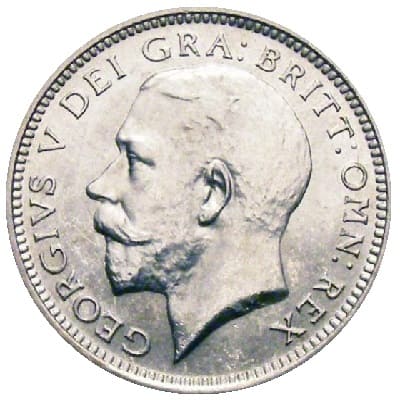 British 1925 Sixpence