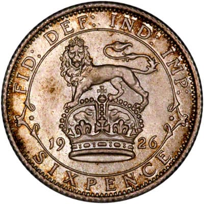 British 1926 Sixpence Value