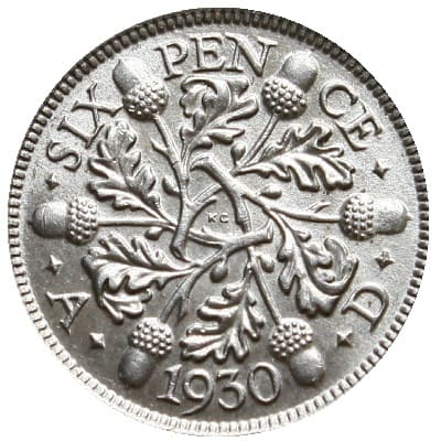 British 1930 Sixpence Value