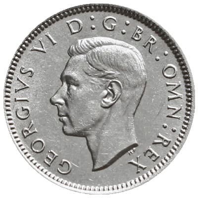 British 1937 Sixpence