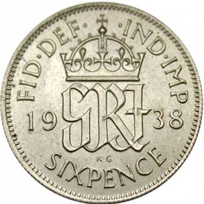 British 1938 Sixpence Value