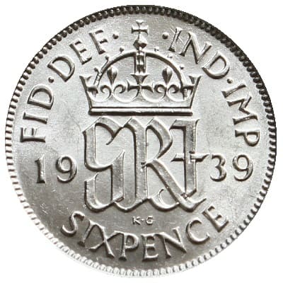 British 1939 Sixpence Value