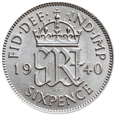 British 1940 Sixpence Value