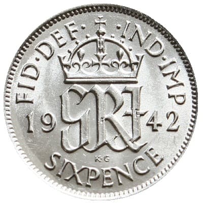 British 1942 Sixpence Value