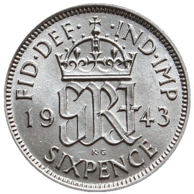 British 1943 Sixpence Value
