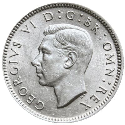 British 1944 Sixpence