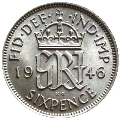 British 1946 Sixpence Value