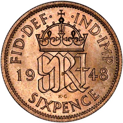 British 1948 Sixpence Value
