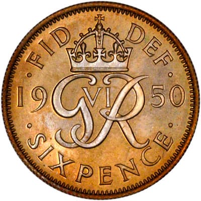 British 1950 Sixpence Value