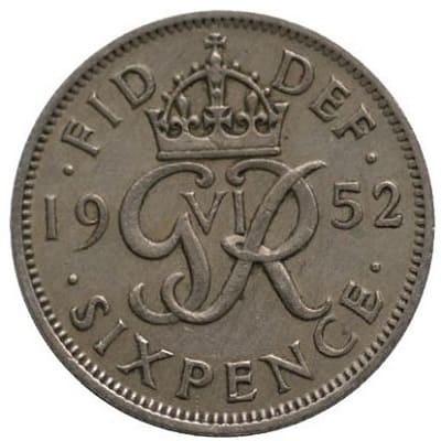 British 1952 Sixpence Value