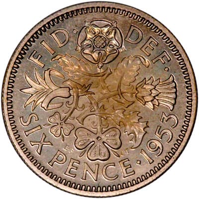 British 1953 Sixpence Value