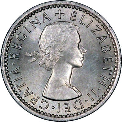 British 1954 Sixpence