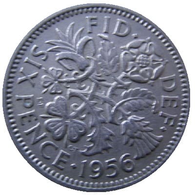 British 1956 Sixpence Value