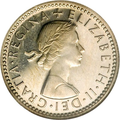 British 1957 Sixpence