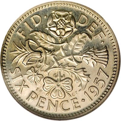 British 1957 Sixpence Value