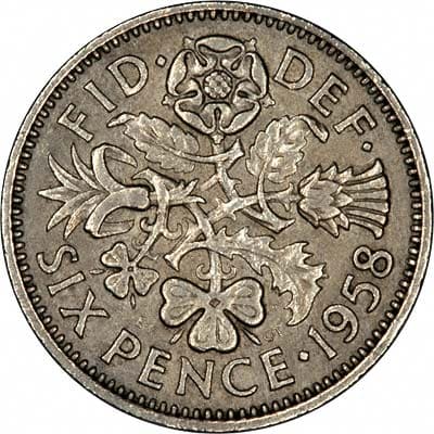 British 1958 Sixpence Value