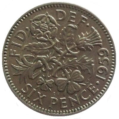 British 1959 Sixpence Value