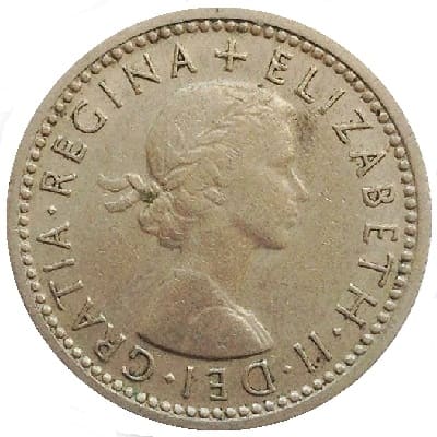 British 1961 Sixpence