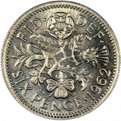 British 1962 Sixpence Value