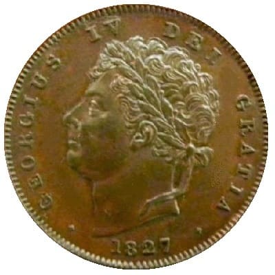 British 1827 Third Farthing