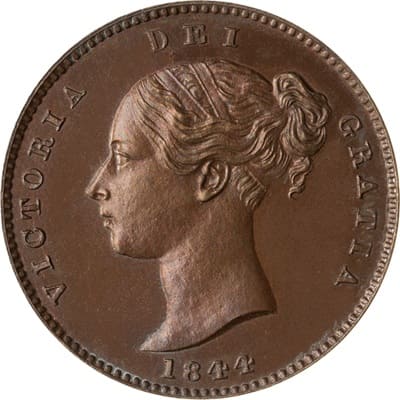 British 1844 Third Farthing