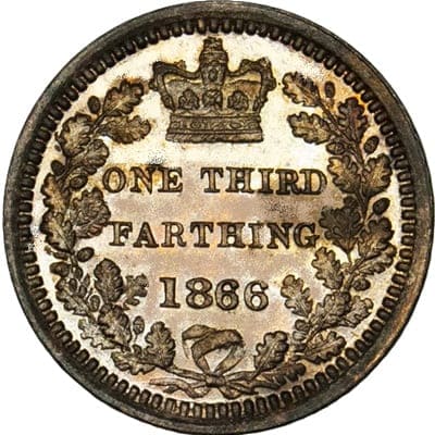 British 1866 Third Farthing
