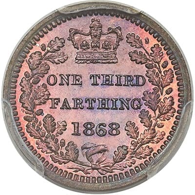 British 1868 Third Farthing Value