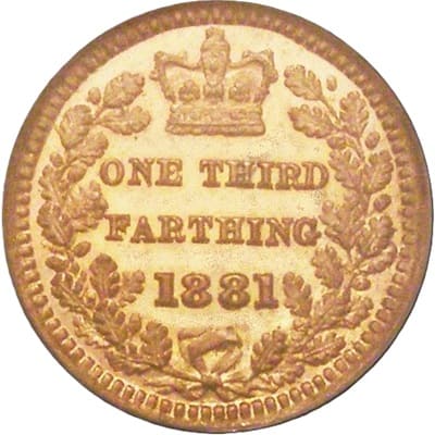 British 1881 Third Farthing Value