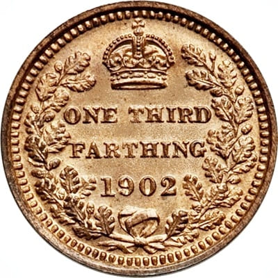 British 1902 Third Farthing Value
