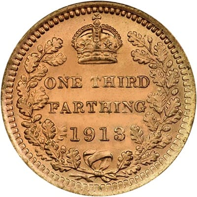 British 1913 Third Farthing Value