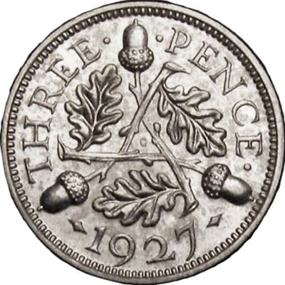 British 1927 Threepence Value