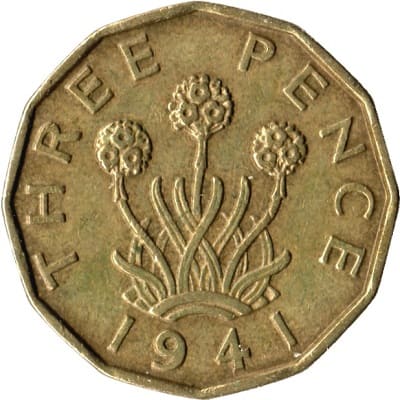British 1941 Threepence Value