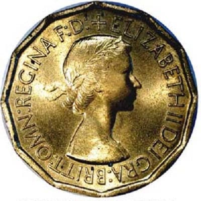 British 1953 Threepence