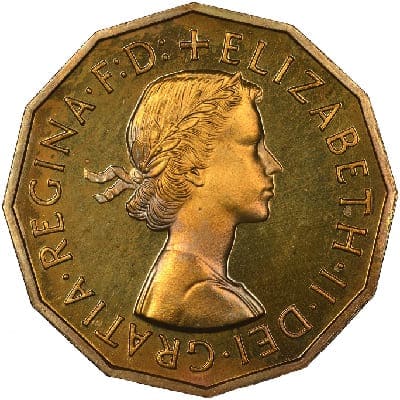 British 1955 Threepence