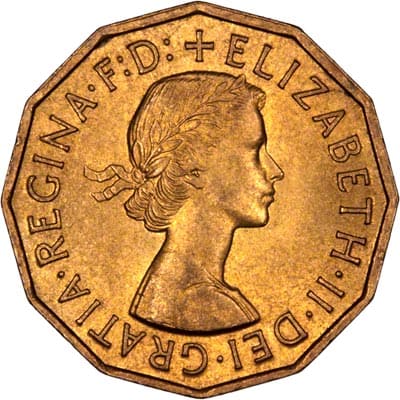 British 1956 Threepence