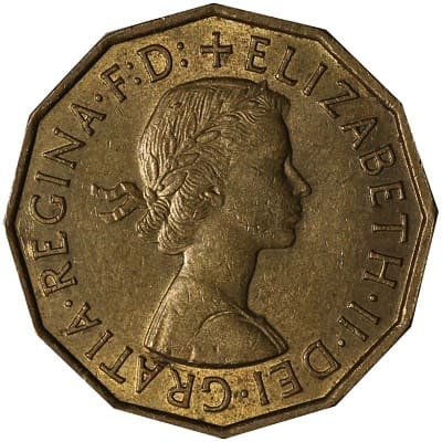 British 1958 Threepence