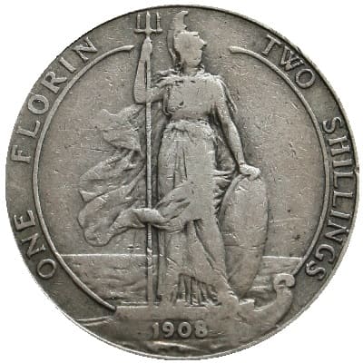 British 1908 Florin Value