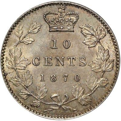 Canadian 1870 10 Cent Value