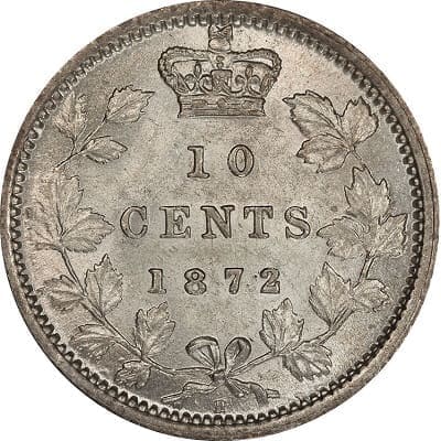 Canadian 1872 10 Cent Value