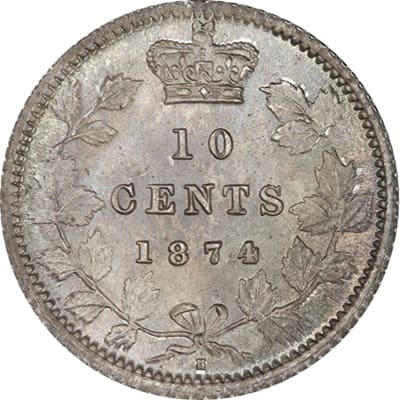 Canadian 1874 10 Cent Value
