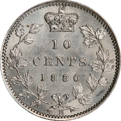 Canadian 1880 10 Cent Value