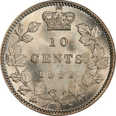 Canadian 1881 10 Cent Value