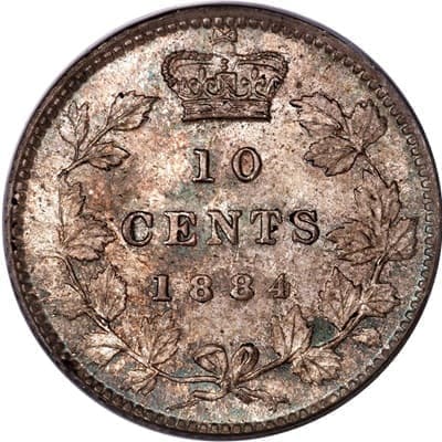 Canadian 1884 10 Cent Value