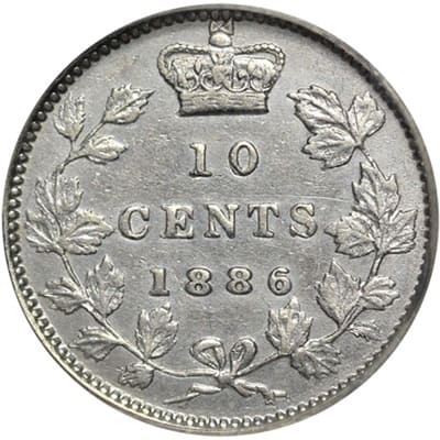 Canadian 1886 10 Cent Value
