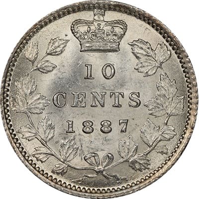 Canadian 1887 10 Cent Value