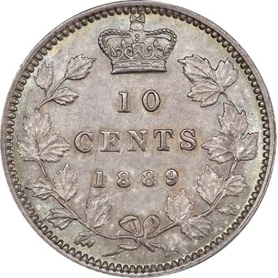 Canadian 1889 10 Cent Value
