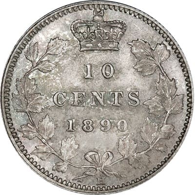 Canadian 1890 10 Cent Value