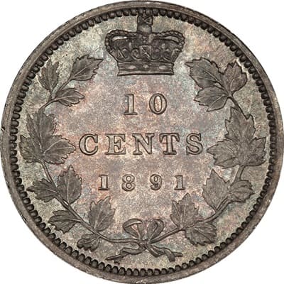 Canadian 1891 10 Cent Value