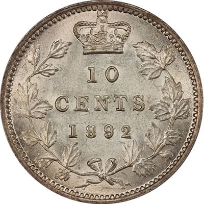 Canadian 1892 10 Cent Value